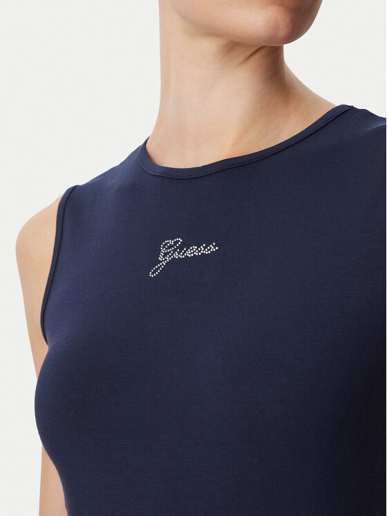 Guess Guess Top W6YP17 K3881 Granatowy Regular Fit
