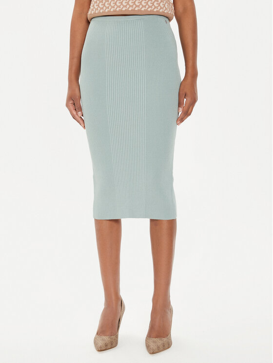 Guess Guess Пола тип молив W4YD77 Z2YN2 Зелен Slim Fit