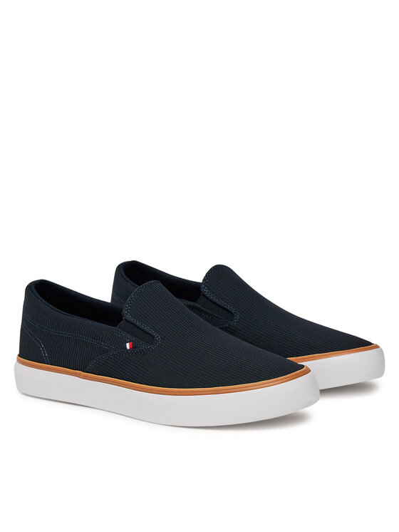 Tommy Hilfiger Tommy Hilfiger Tenisówki Th Hi Vulc Core Low Ii Slipon FM0FM05514 Granatowy