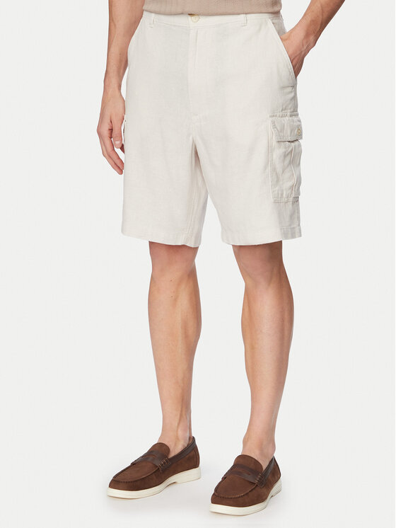 Calvin Klein Jeans Calvin Klein Jeans Kratke hlače iz tkanine LV04RF610G Svetlo bež Regular Fit