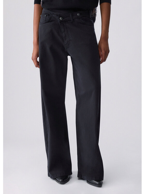Liu Jo Liu Jo Spodnie materiałowe WF6115T708A22222 Czarny Loose Fit