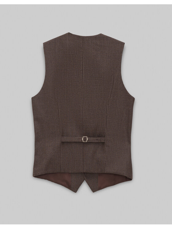 Borgio Borgio Kamizelka cortina_br Brązowy Slim Fit
