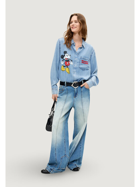 Desigual Desigual Koszula CAM_MICKEY Niebieski Casual Fit