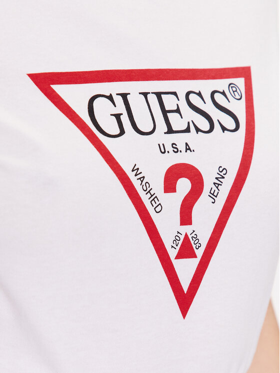 Guess Guess Tričko W1YI1B I3Z14 Biela Slim Fit