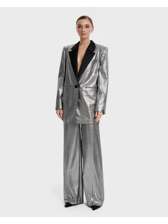 OPRA OPRA Marynarka OP-AZZA-SILBK Czarny Regular Fit