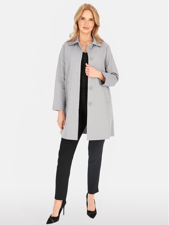 Perso Perso Płaszcz przejściowy BLE252535F Szary Regular Fit
