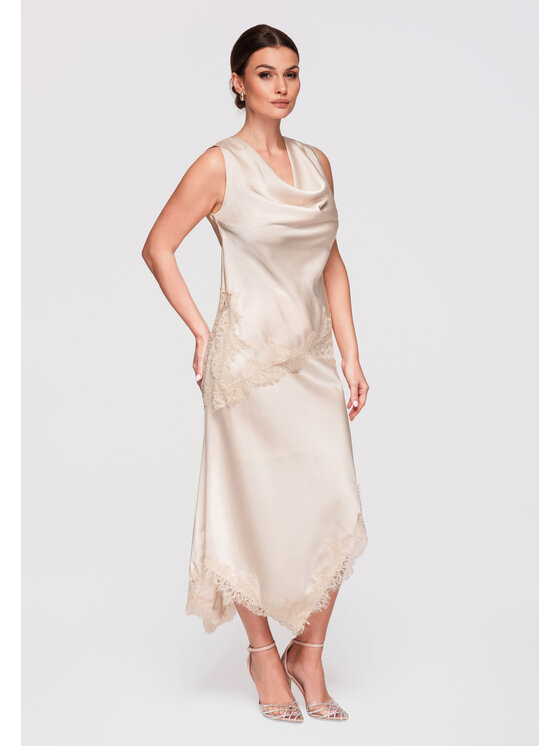 Ombre Ombre Bluzka OW-TS-E0030 Beżowy Loose Fit