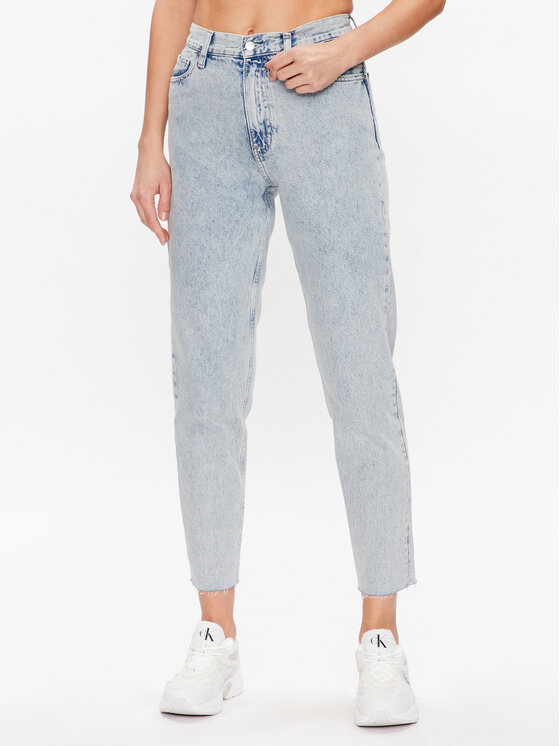 Calvin Klein Jeans Blugi J20J221255 Albastru Mom Fit Albastru imagine noua