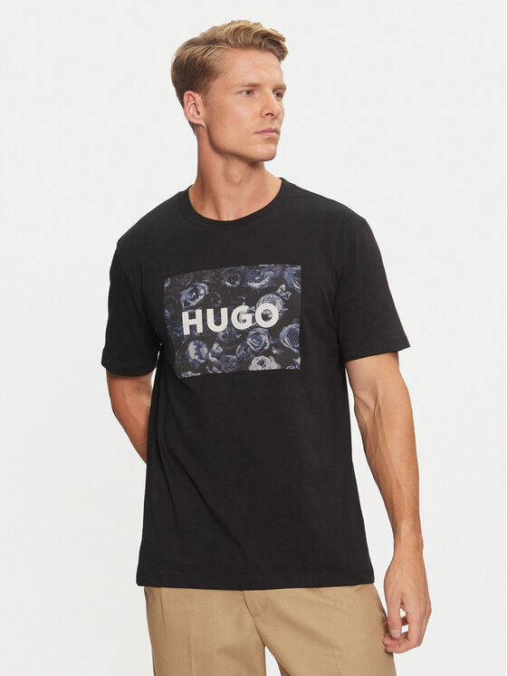 Hugo T-krekls 50523999 Melns Regular Fit