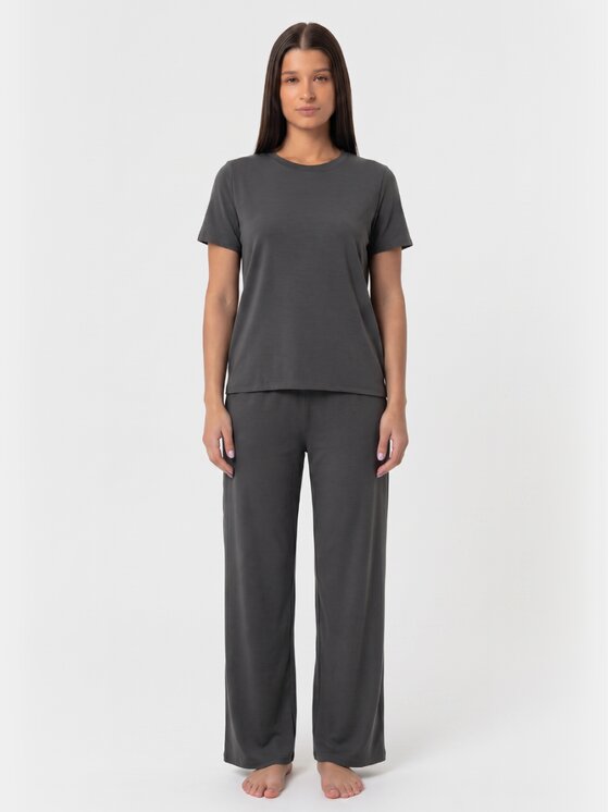 BASICLO BASICLO T-Shirt BSL-004-690 Szary ciemny Oversize