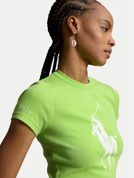 Polo Ralph Lauren Polo Ralph Lauren T-Shirt 211A96259004 Světle zelená Slim Fit