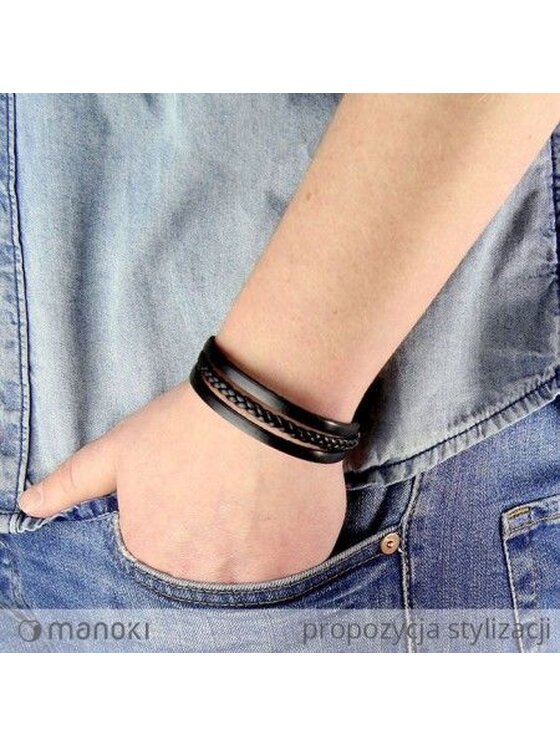 Manoki Manoki Bransoletka BA439B Czarny