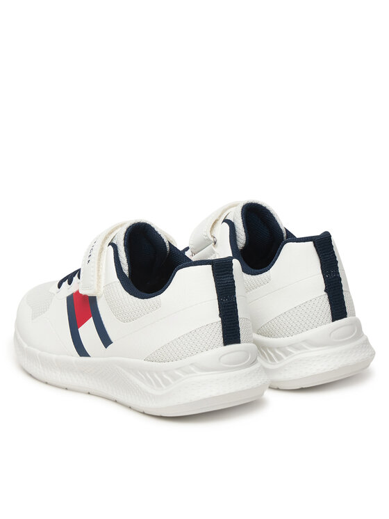 Tommy Hilfiger Tommy Hilfiger Laisvalaikio batai Flag Low Cut Lace-Up/Velcro T1X9-34369-1843 S Balta