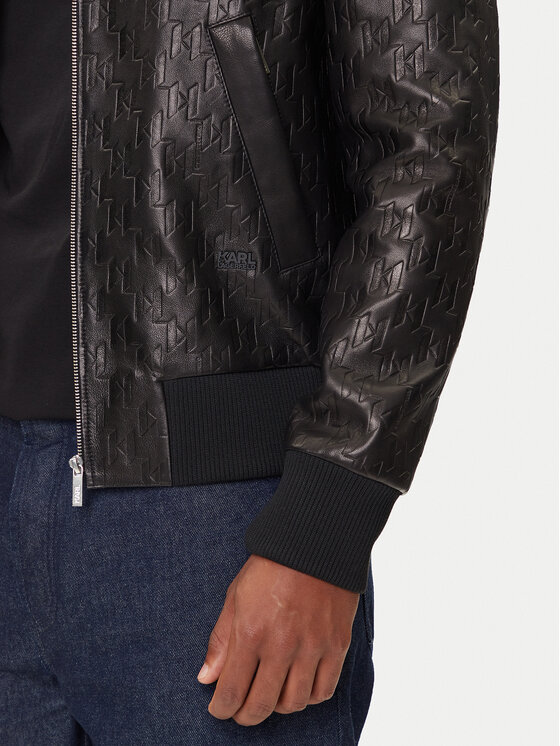 KARL LAGERFELD KARL LAGERFELD Kožená bunda 555000 554400 Černá Regular Fit