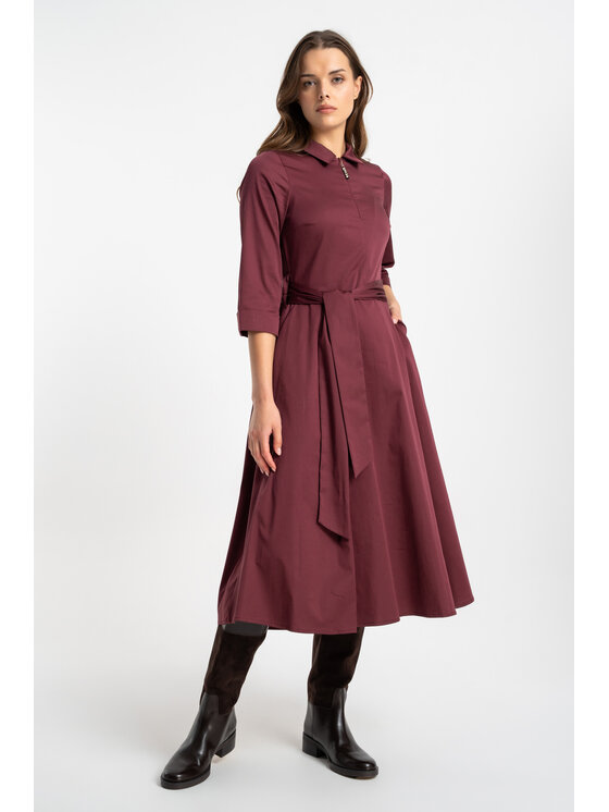 CLICK CLICK Sukienka codzienna 60-6039 Bordowy Regular Fit