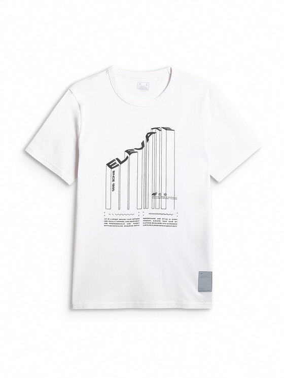 4F 4F T-Shirt BRIGHT TRACK Biały Regular Fit