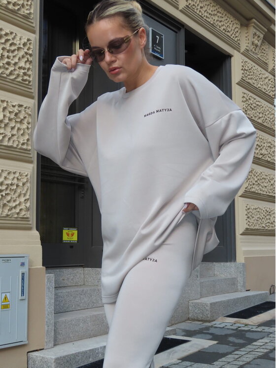 Magda Matyja Magda Matyja Bluzka JETLAG LONGSLEEVE BEIGE Beżowy Oversize