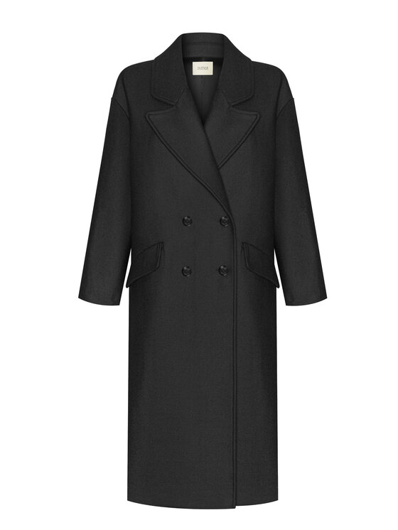 Duende Duende Płaszcz wełniany Joan Coat Czarny Regular Fit