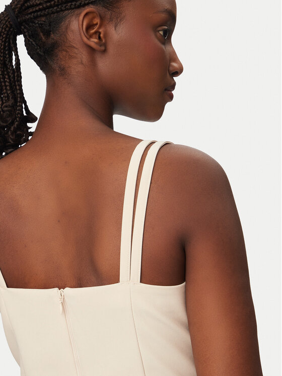 Rinascimento Rinascimento топ CFC0127891003 Бежов Slim Fit