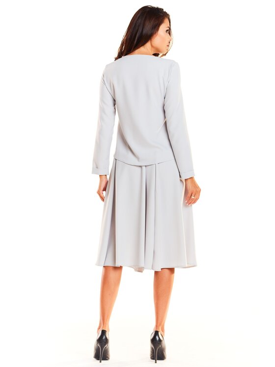 Awama Awama Každodenní šaty A237 Šedá Basic Fit