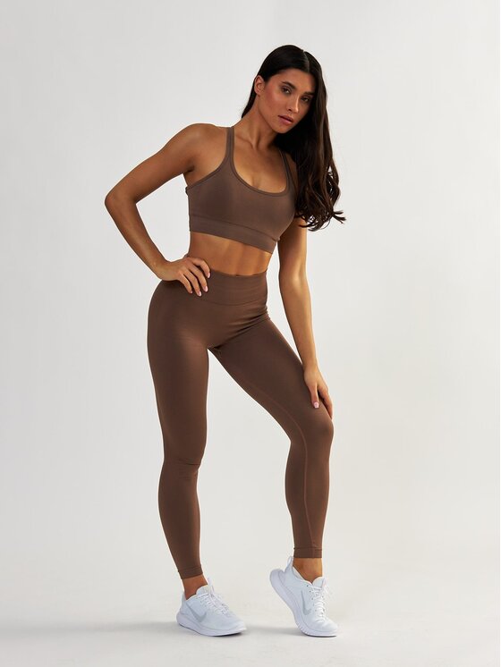 BeShaped BeShaped Biustonosz sportowy Gym Queen Brązowy