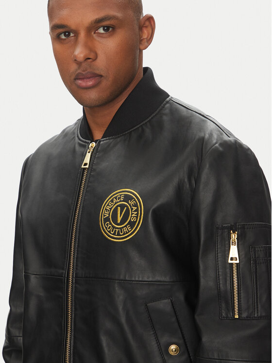 Versace Jeans Couture Versace Jeans Couture Lederjacke 78GAVP06 Schwarz Regular Fit