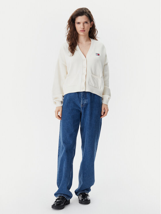 Tommy Jeans Tommy Jeans Kardigán DW0DW20257 Bézs Relaxed Fit