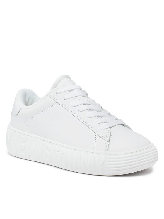 Tommy Jeans Tommy Jeans Sneakersy Tjw Leather Cupsole Ess EN0EN02507 Biela