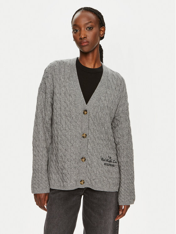 Női Kardigán Tommy Hilfiger, Méret: M/L, Szürke, WW0WW42143