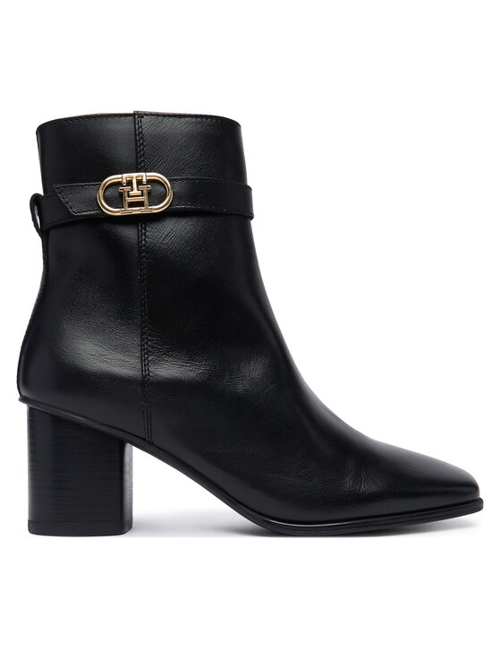 Tommy Hilfiger Tommy Hilfiger Stiefeletten Th Strap Leather Block Heel Boot FW0FW09488 Schwarz