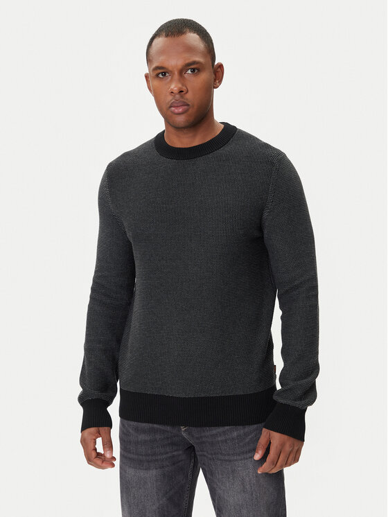 BOSS BOSS Pulover Klapok 50548673 Negru Regular Fit