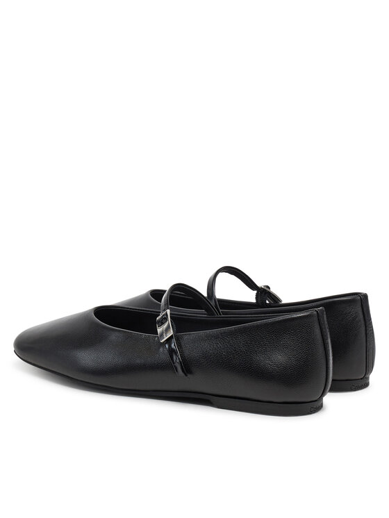 Calvin Klein Calvin Klein Ballerinas Ballerina New Buckle - Lth HW0HW02483 Schwarz