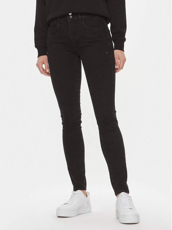 Guess Guess Blugi W4RA3 4D59I1 Negru Skinny Fit