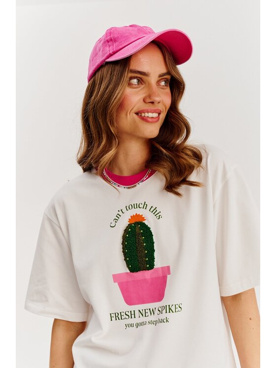 NAOKO NAOKO Tričko Can't Touch This Biela Regular Fit