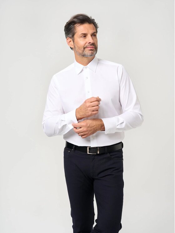 Willsoor Willsoor Koszula s40534 Biały Slim Fit