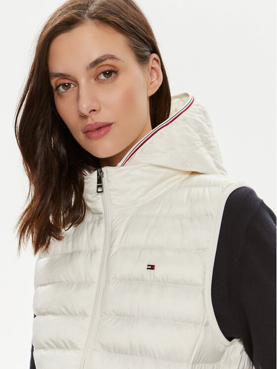 Tommy Hilfiger Tommy Hilfiger Prsluk Global Stripe WW0WW40779 Bijela Regular Fit