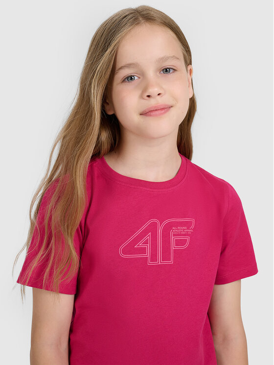 4F 4F T-Shirt BASIC+ Różowy Regular Fit