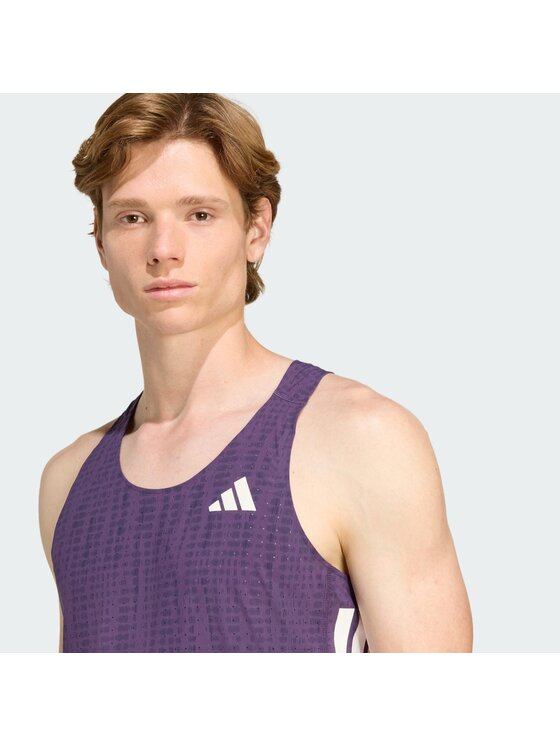 adidas adidas Tank top Adizero Running Fioletowy Slim Fit