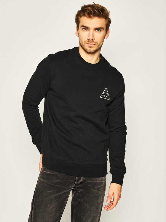 HUF HUF Mikina Essentials Tt Crew PF00101 Černá Regular Fit