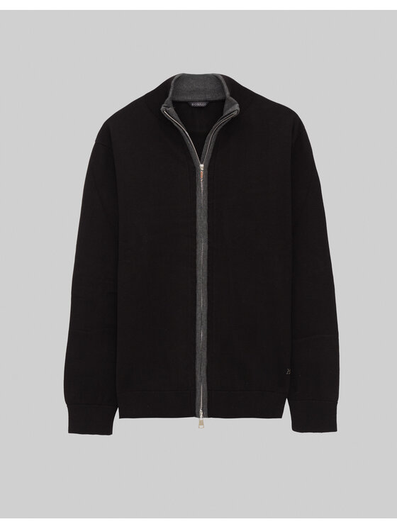 Borgio Borgio Kardigan casazza_c Czarny Slim Fit