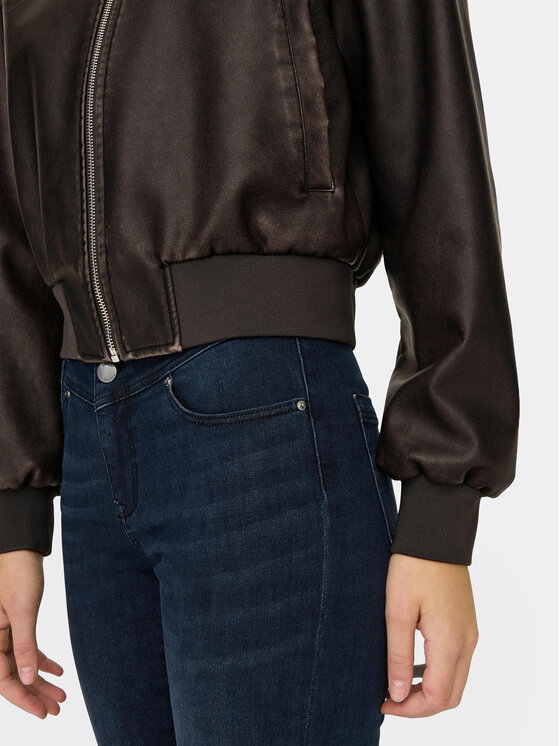 ONLY ONLY Bunda z imitácie kože Jane 15314240 Hnedá Loose Fit
