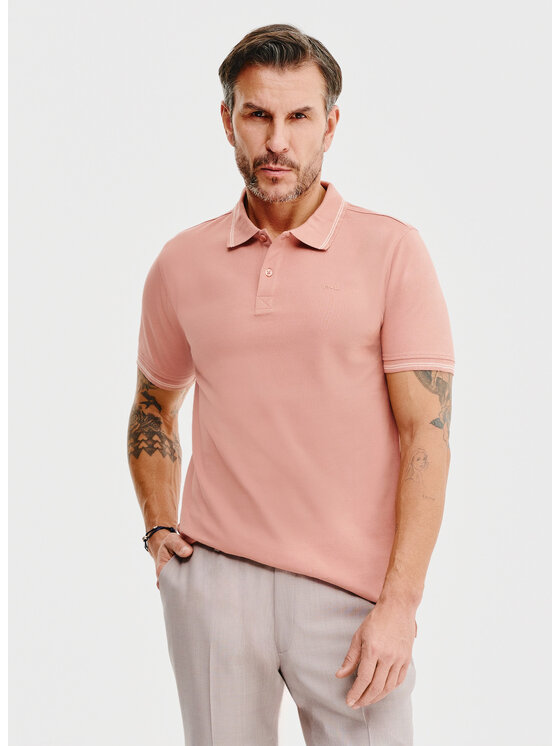 Pako Lorente Pako Lorente Polo P25SF-TX-004 Koralowy Classic Fit