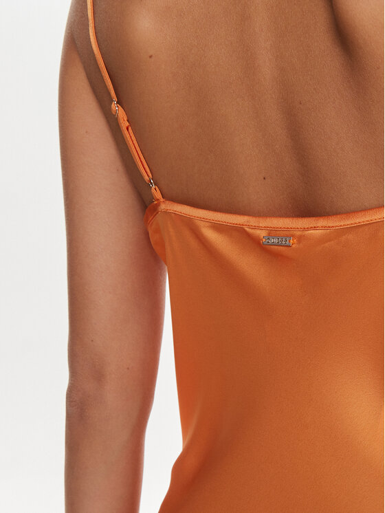 Guess Guess Koktejlové šaty W3GK85 WD8G2 Oranžová Slim Fit