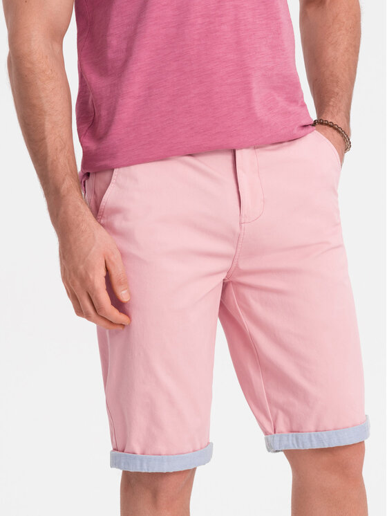 Ombre Ombre Chino kalhoty W421 Růžová Regular Fit