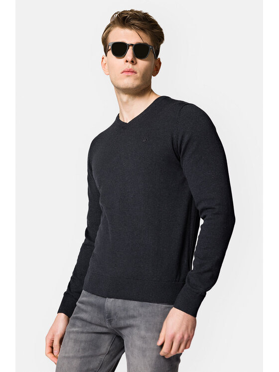 Lancerto Lancerto Sweter Harrison SW073123000003 Szary Regular Fit