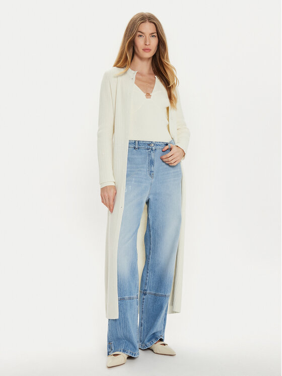 TWINSET TWINSET Blugi 242AT2272 Albastru Wide Leg