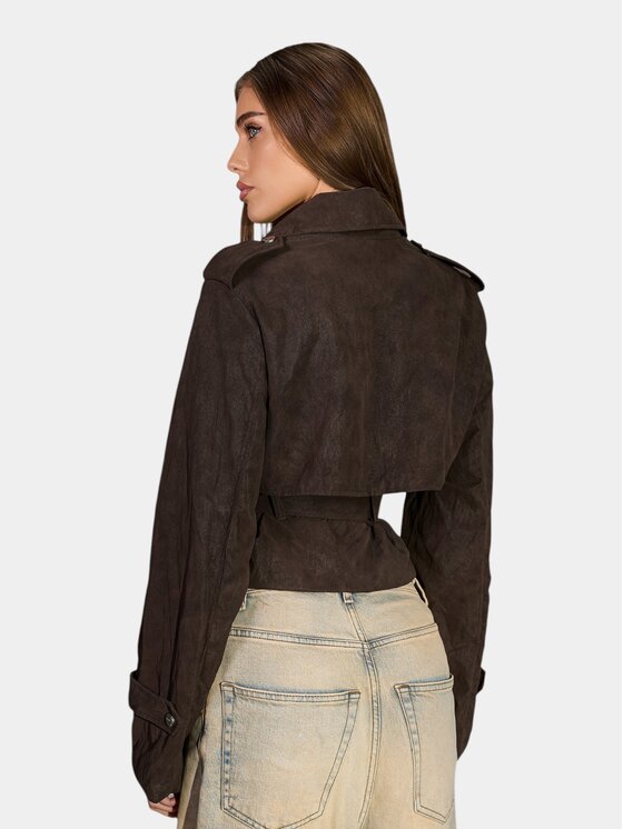 MADE BY SOCIETY MADE BY SOCIETY Kurtka anorak KENZA Jacket - J27558 Brązowy Basic Fit