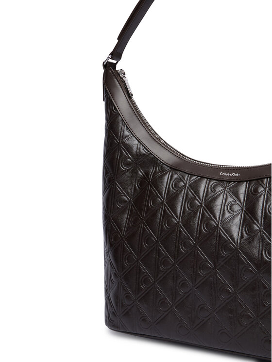 Calvin Klein Calvin Klein Torebka Emblem Aop Debossed Medium Shbag LV04F3875G Brązowy