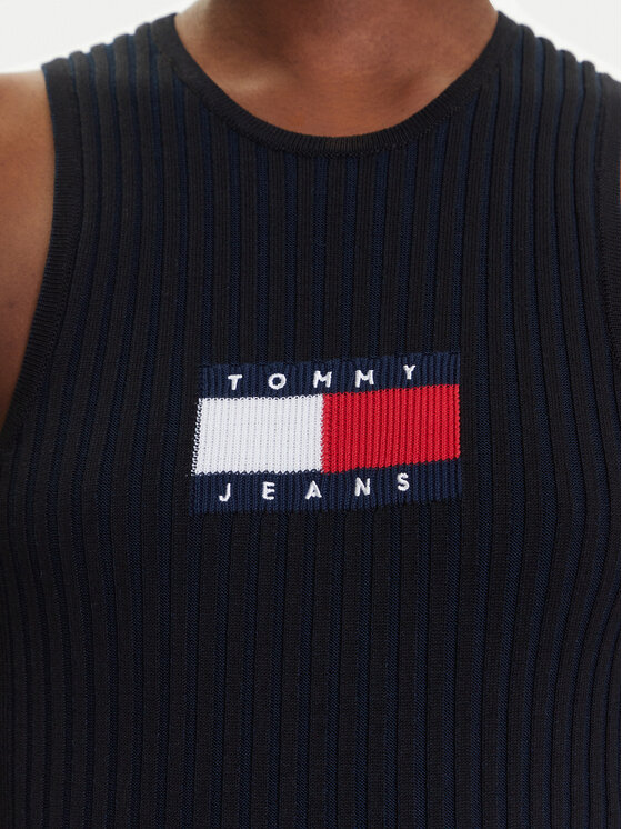 Tommy Jeans Tommy Jeans Sukienka dzianinowa DW0DW20877 Czarny Slim Fit