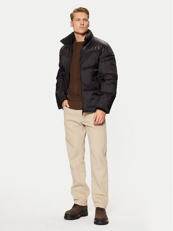 Lindbergh Lindbergh Télikabát 30-303051 Fekete Relaxed Fit
